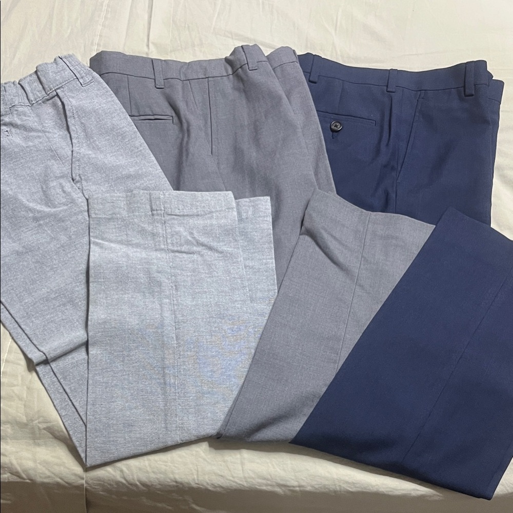 Boys Classic Dress Pants - Gray and Blue. Size 10 regular